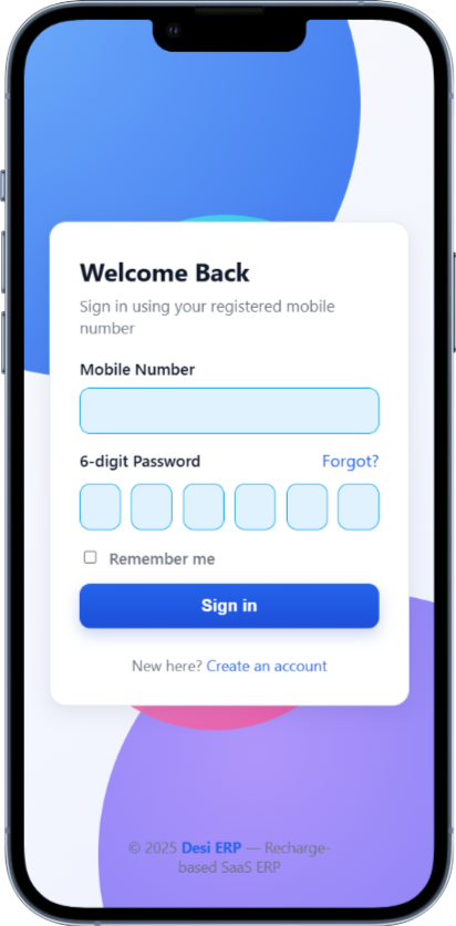 iDempiere mobile app home screen with warehouse and CRM operations