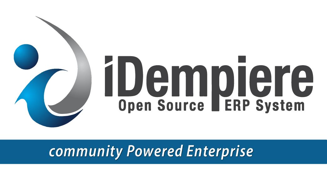 iDempiere ERP financial dashboard on a laptop